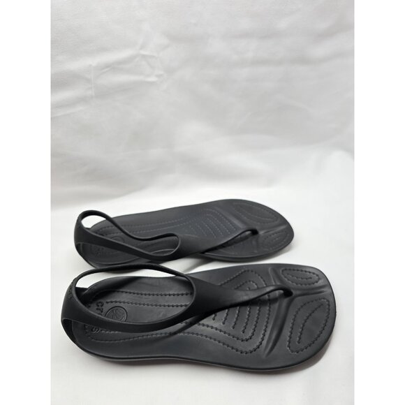 Crocs Serena Sexi Women's Size 5 Black Thong Slingback Flip Flop Sandal Rare - Picture 5 of 6